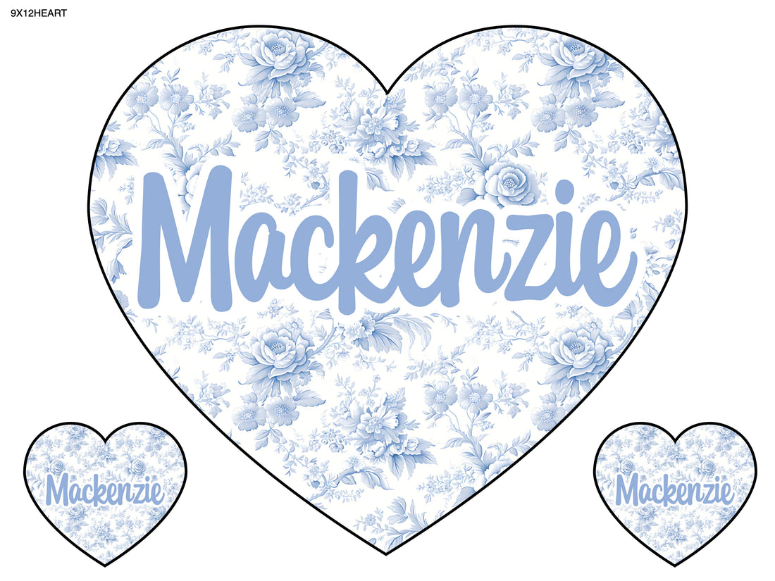 Namedrops 9x12 Heart Cling It