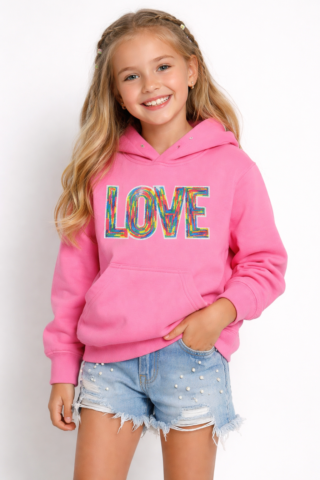 Rainbow Sequin LOVE Hoodie