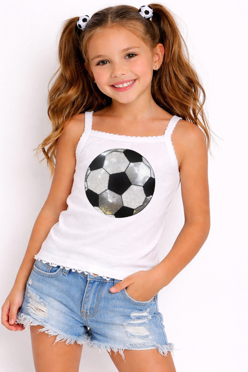 Girls’ Sequin Soccer Tank Top | Sporty Sparkle Cami