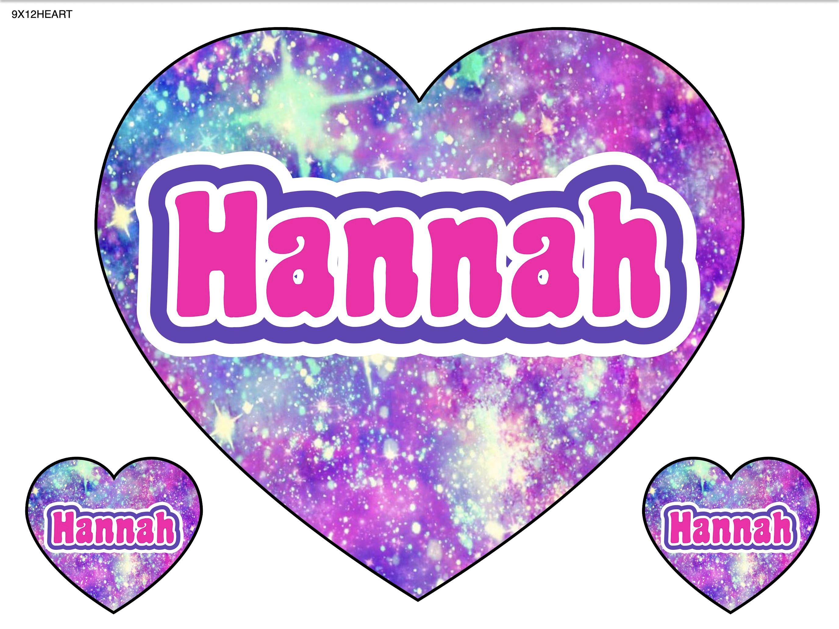 Namedrops 9x12 Heart Cling It