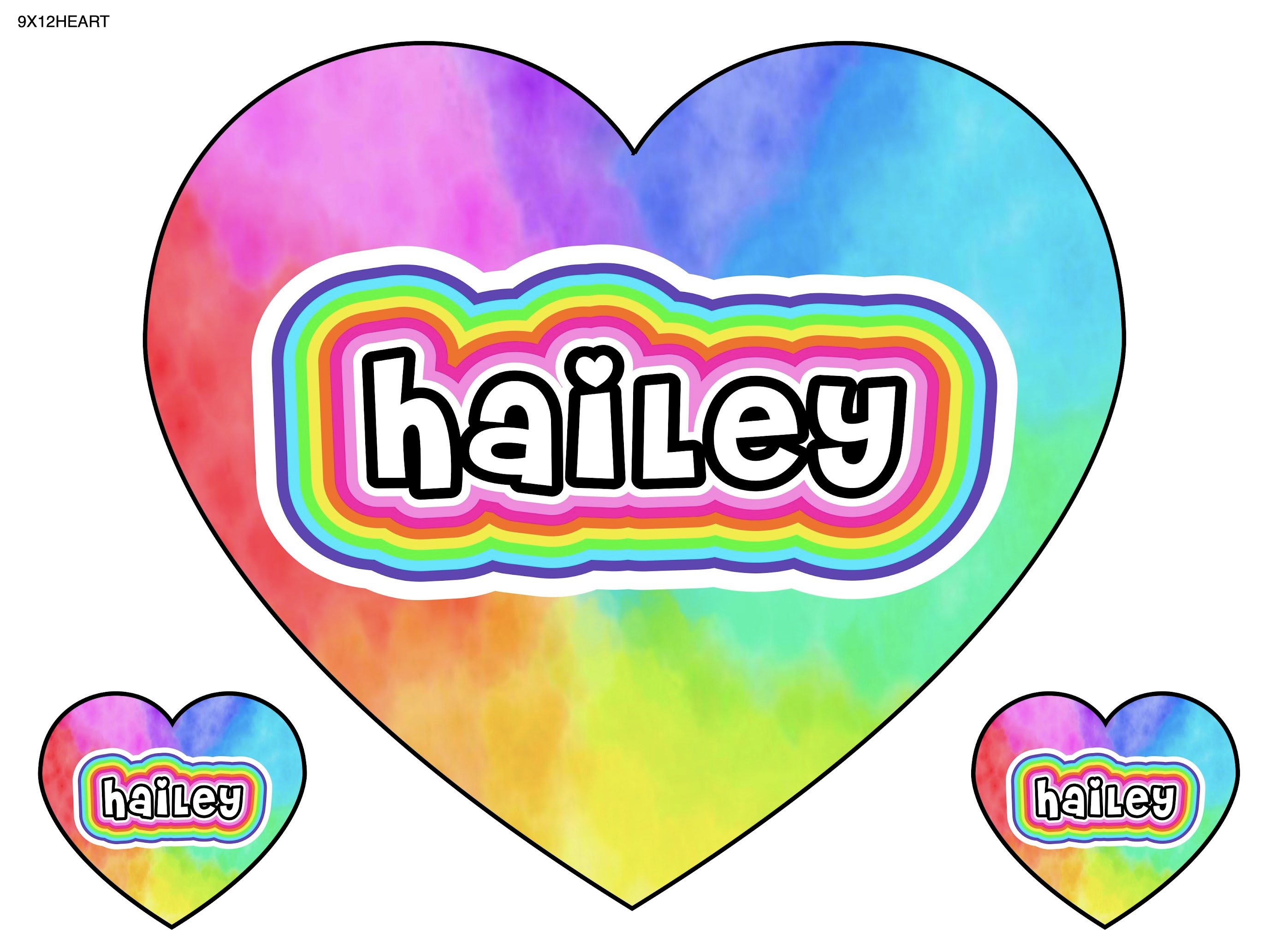 Namedrops 9x12 Heart Cling It