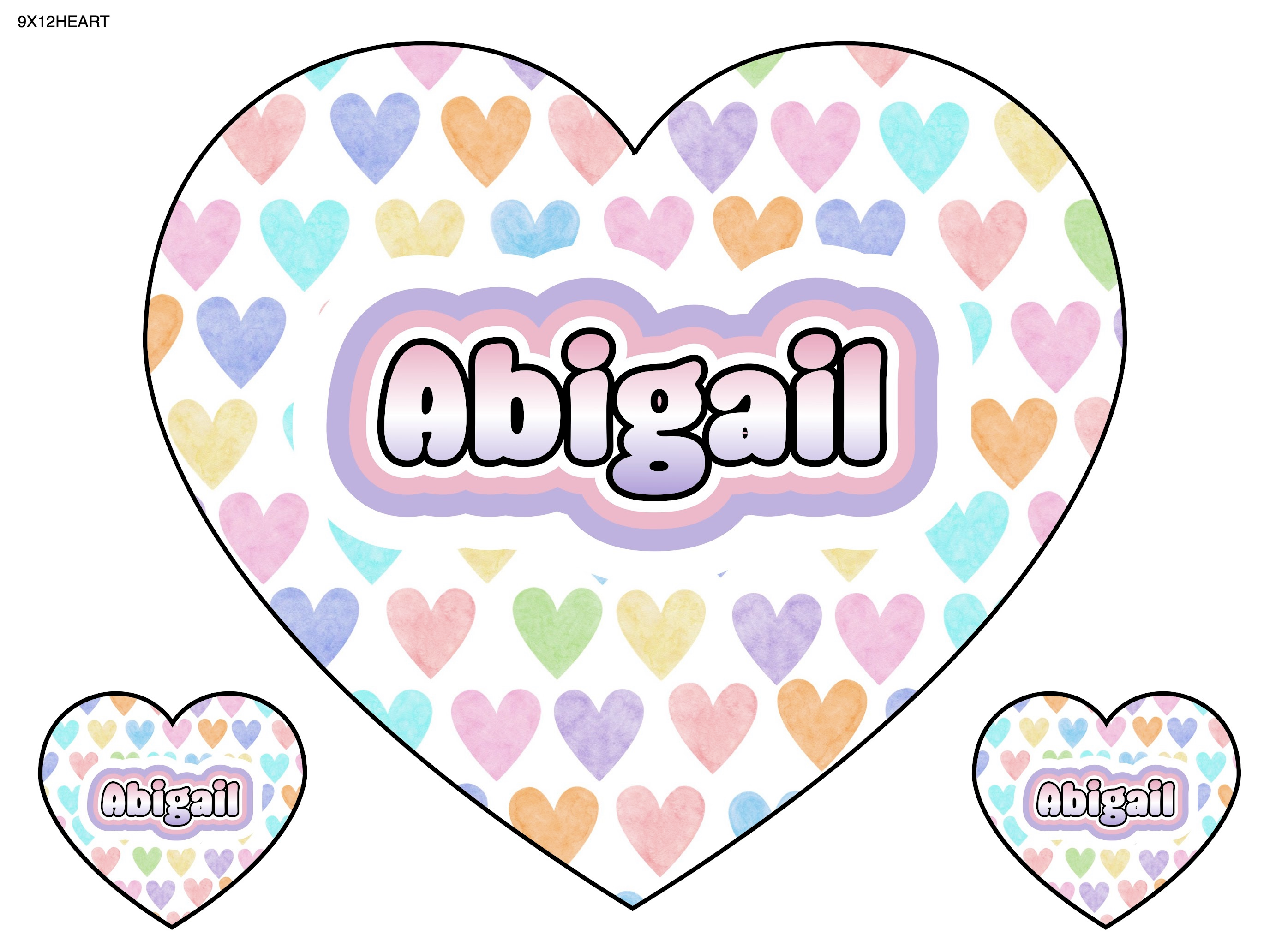 Namedrops 9x12 Heart Cling It