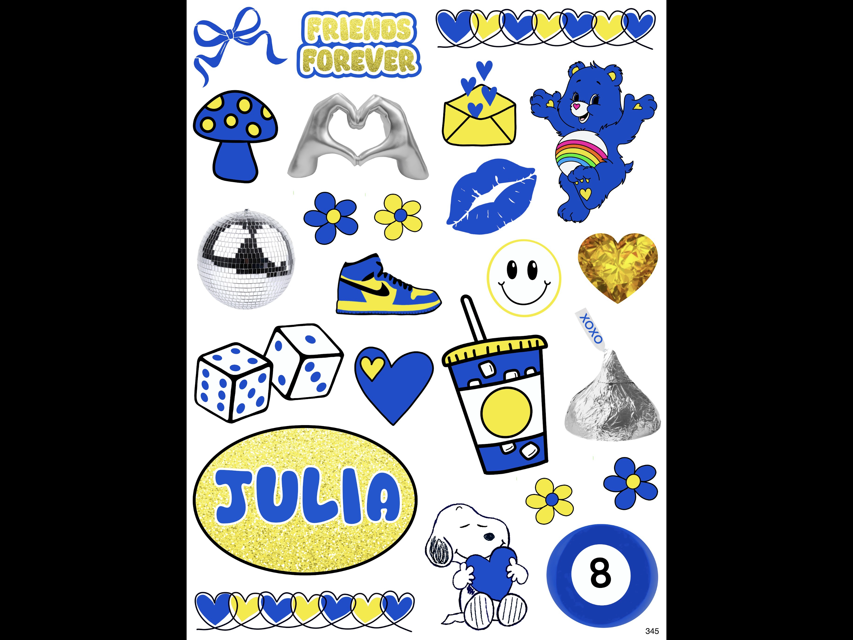 Namedrops 6x9 Camp Colors Cling it Sheets