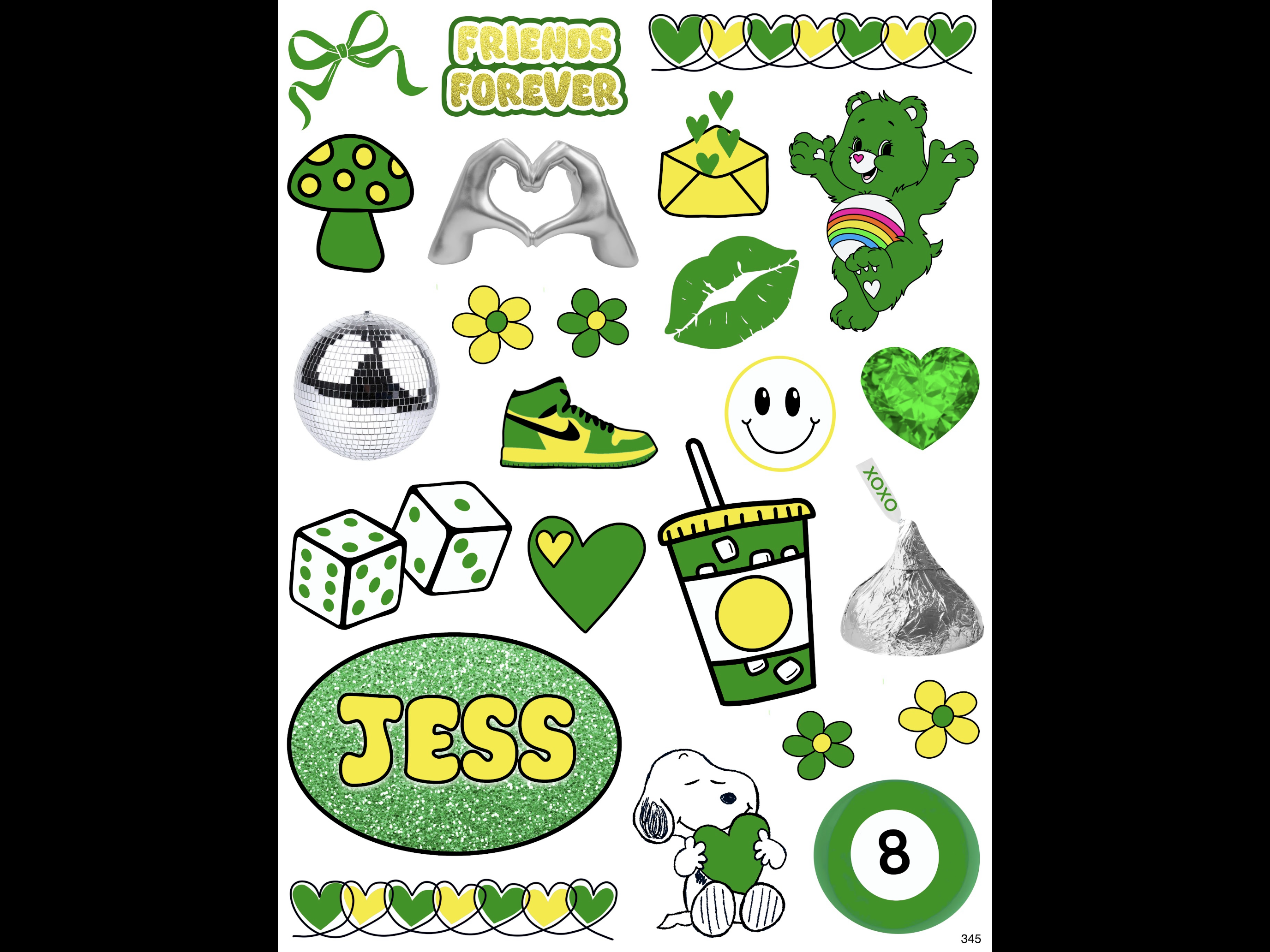 Namedrops 6x9 Camp Colors Cling it Sheets