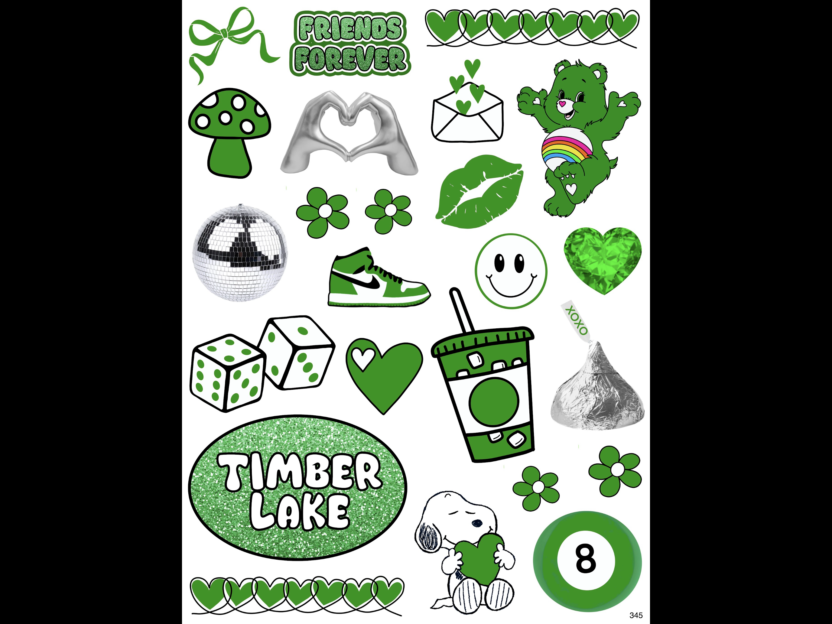 Namedrops 6x9 Camp Colors Cling it Sheets