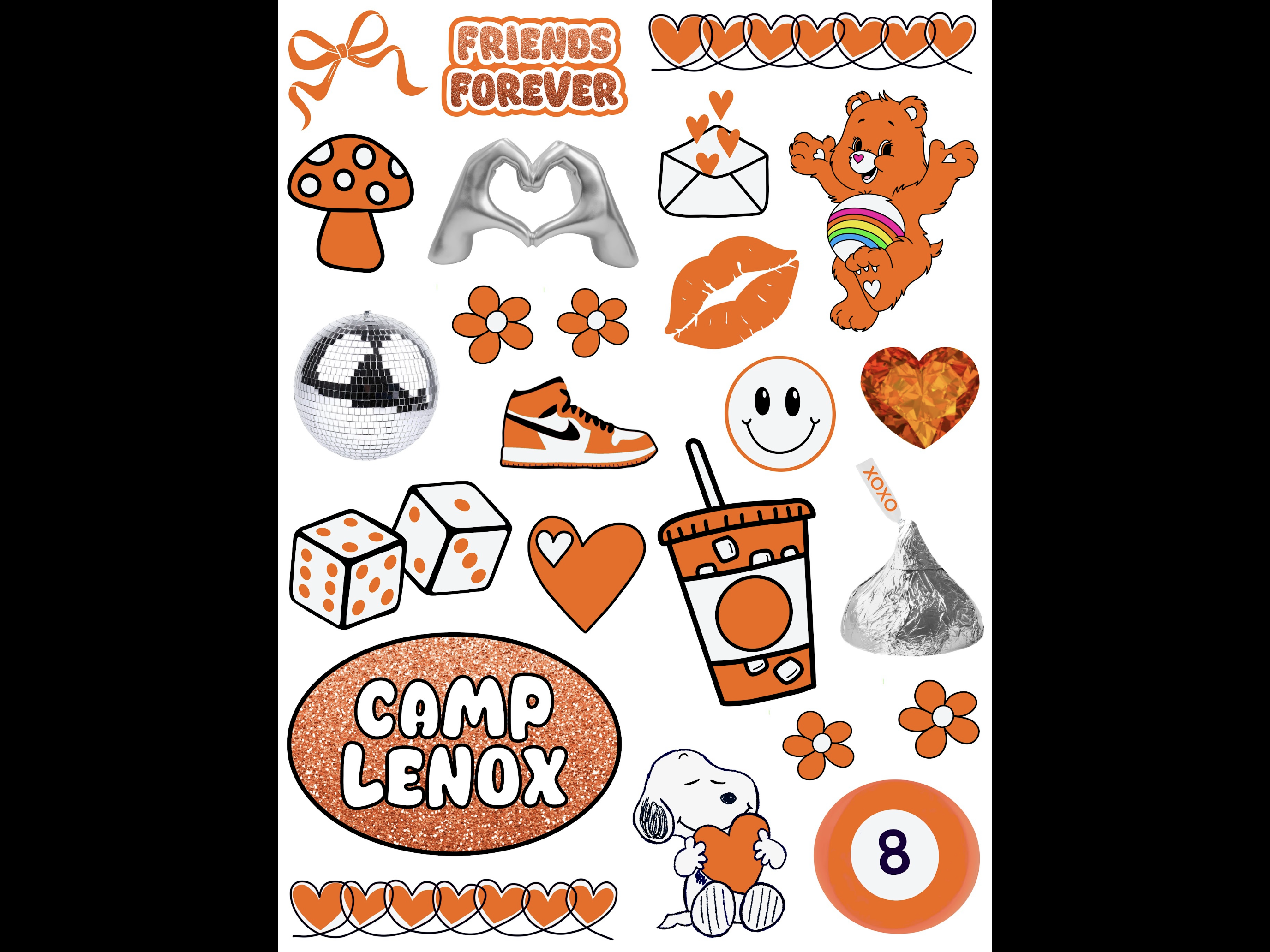 Namedrops 6x9 Camp Colors Cling it Sheets