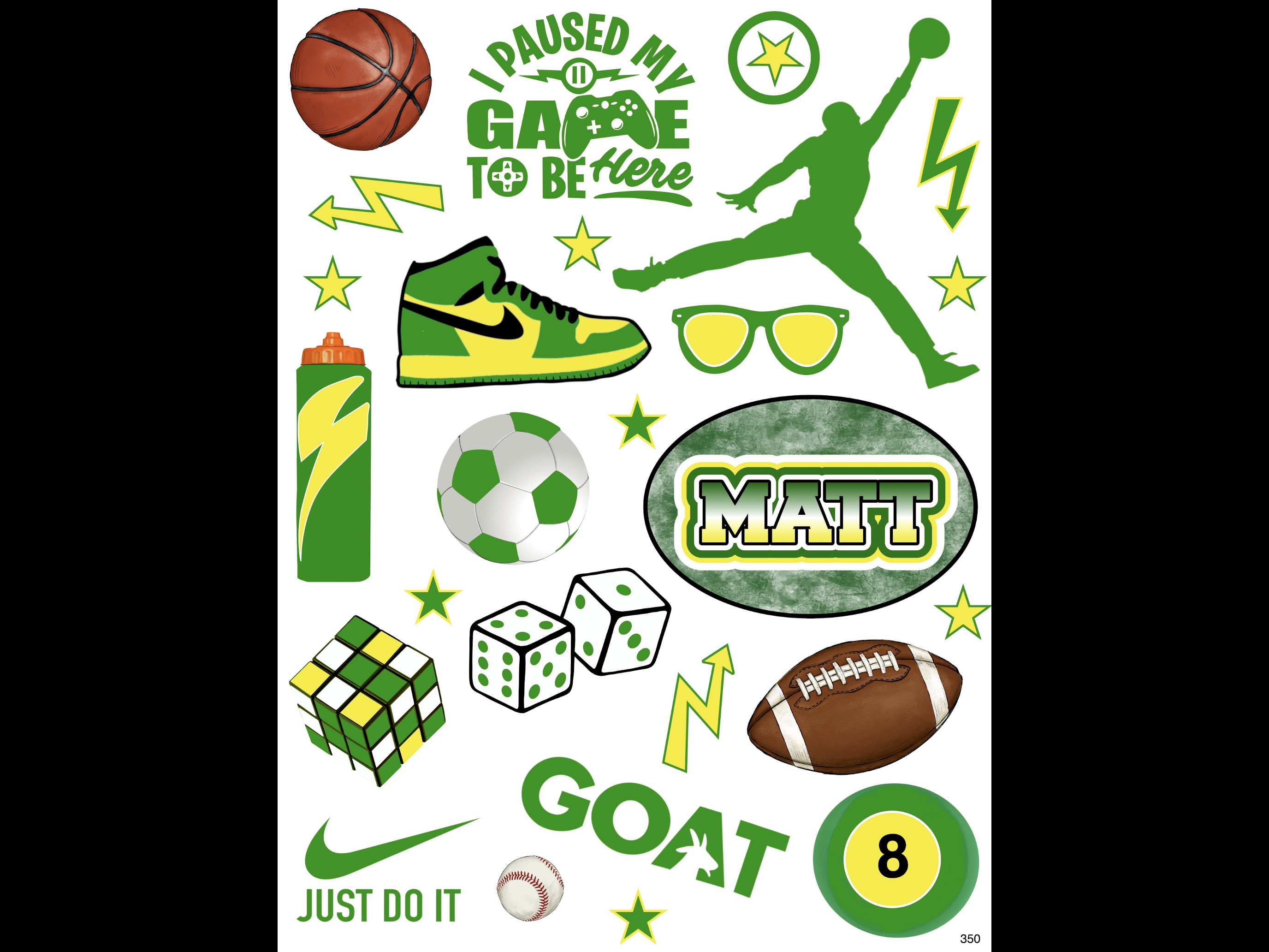 Namedrops 6x9 Camp Colors Cling it Sheets