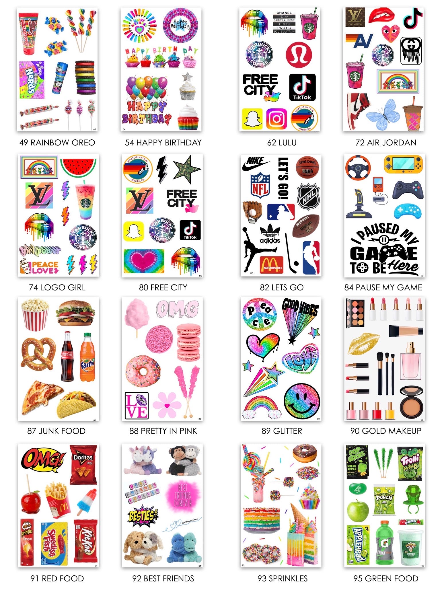 Namedrops 6x9 Cling it Sheets