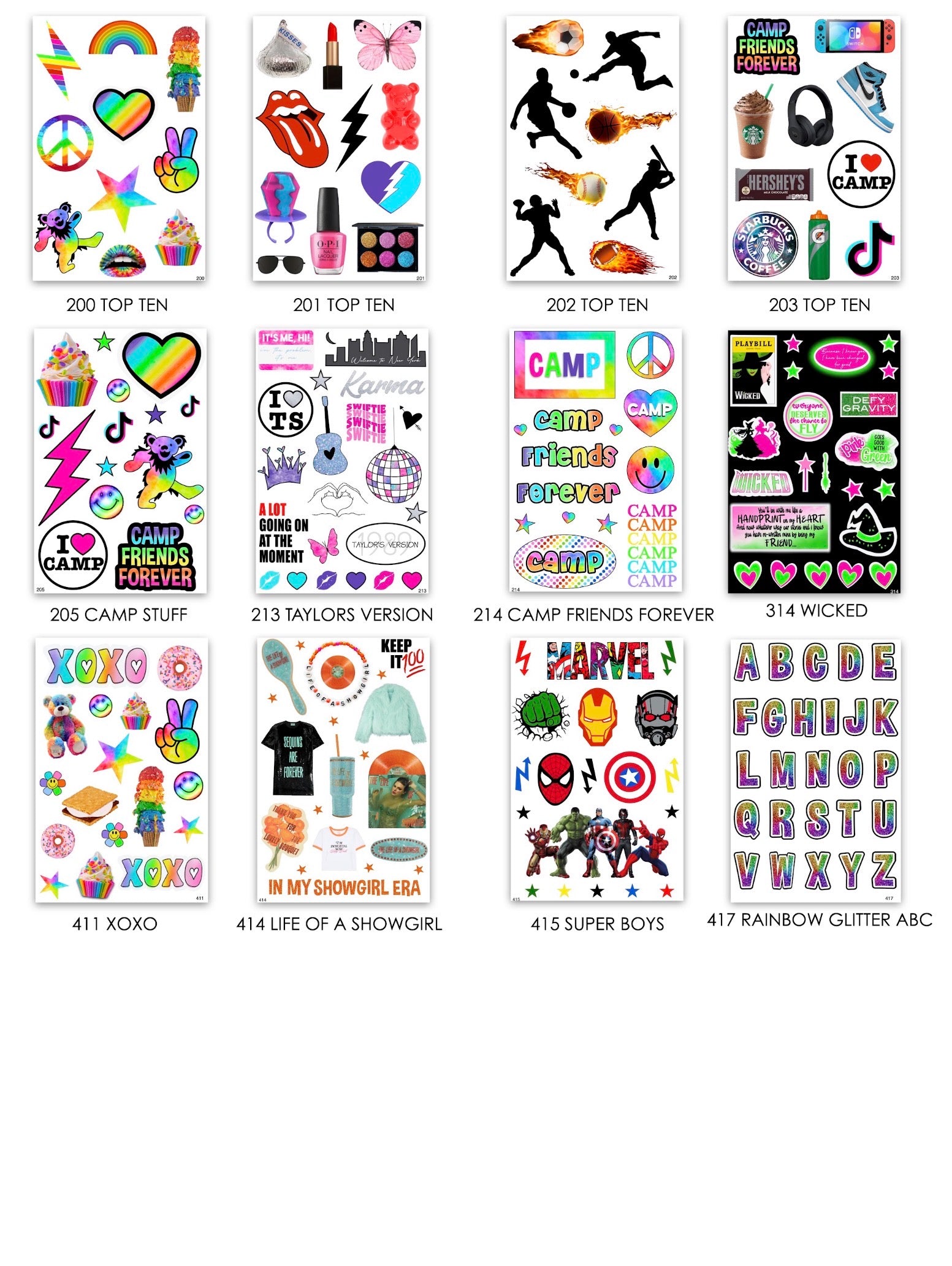 Namedrops 6x9 Cling it Sheets