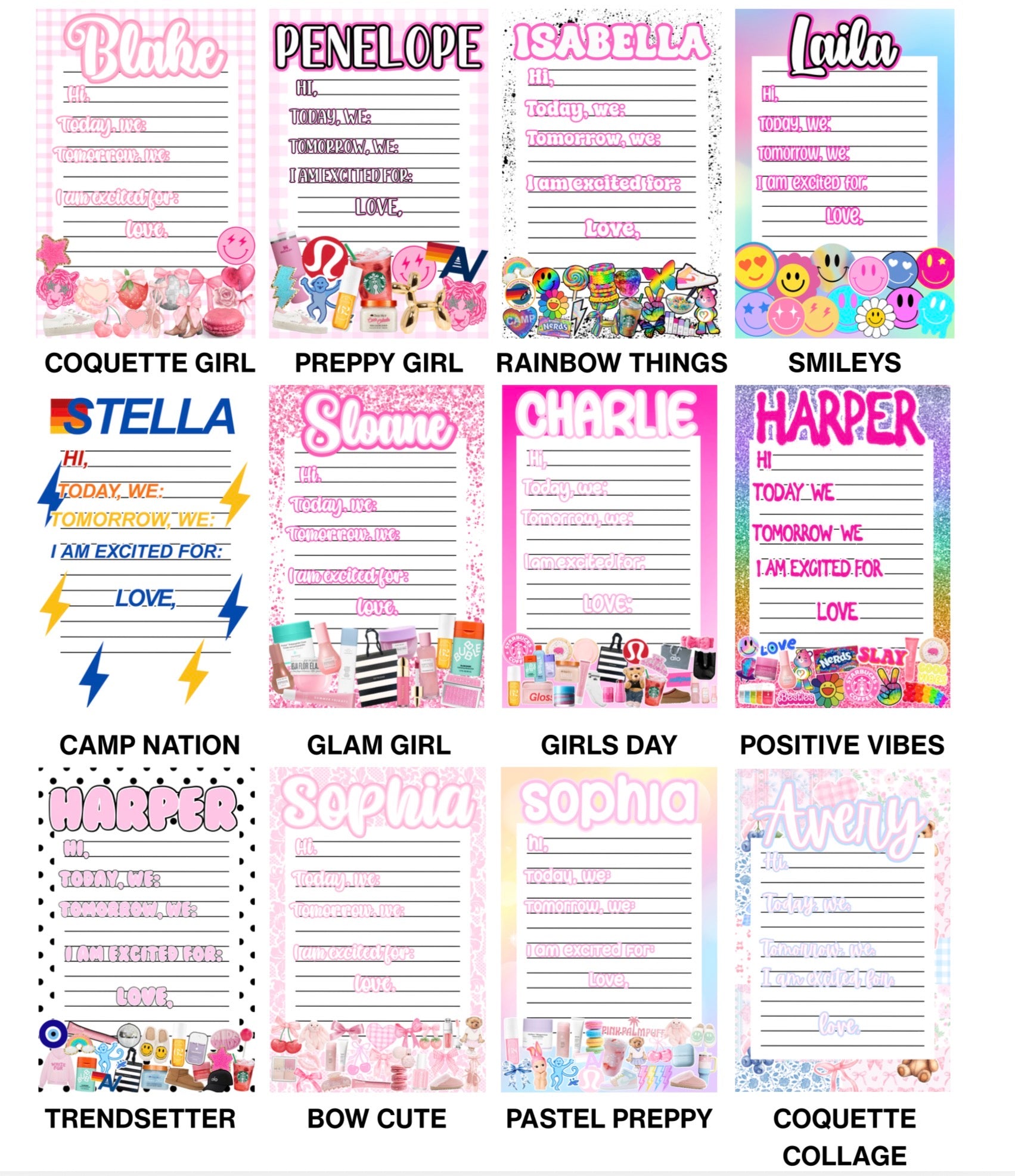 Personalized Fill-In Stationary