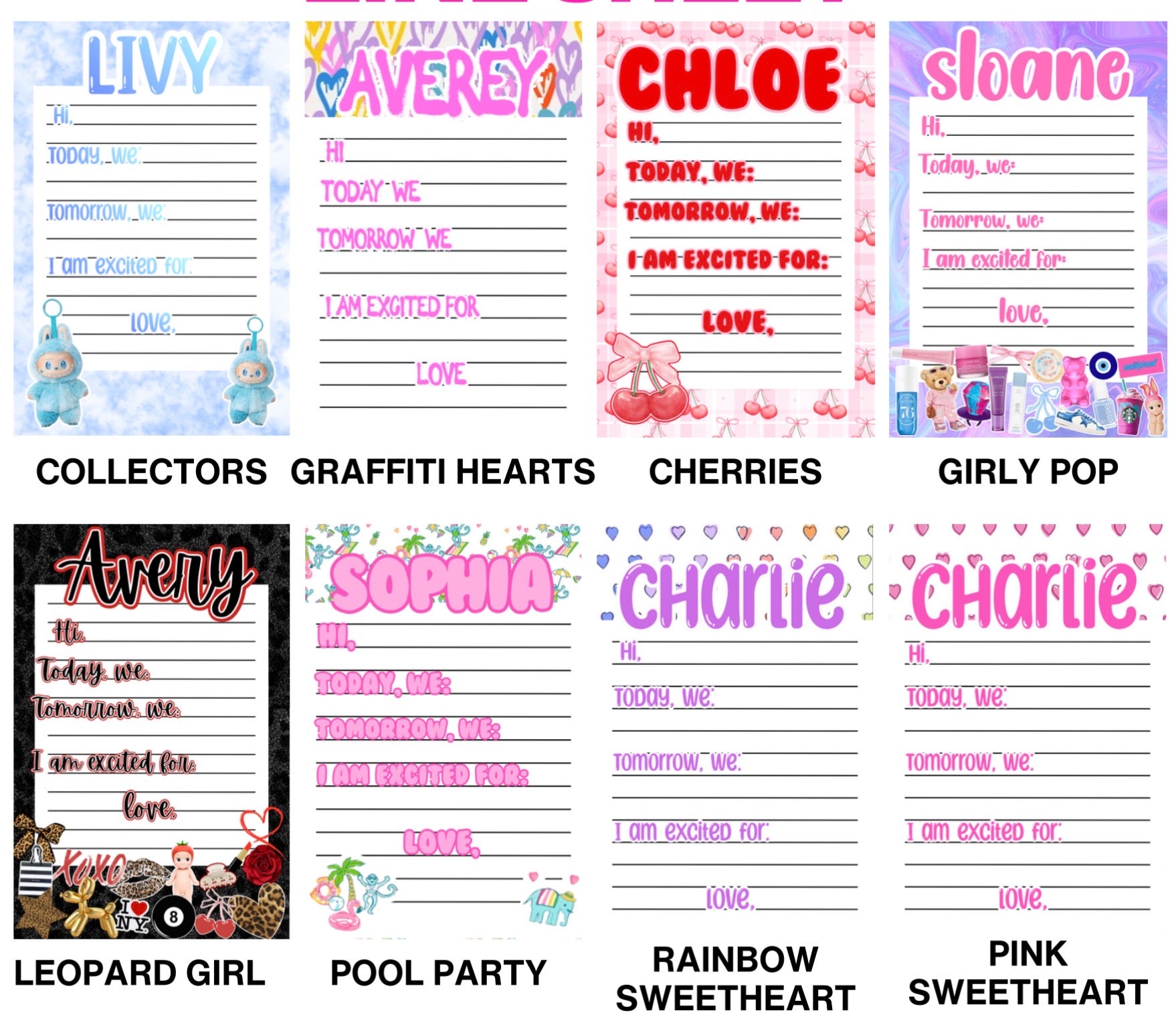 Personalized Fill-In Stationary