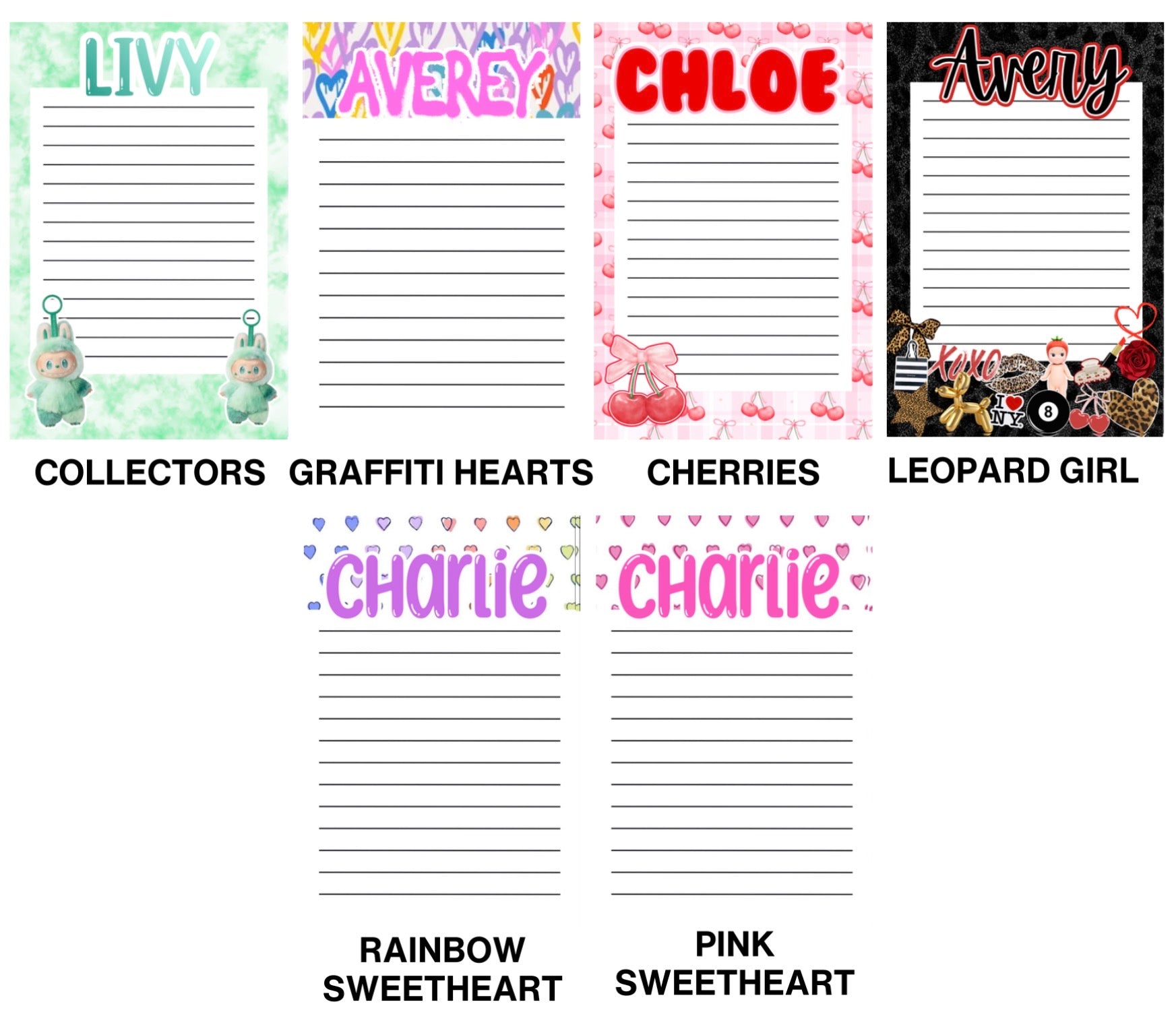 Personalized Lined Stationary