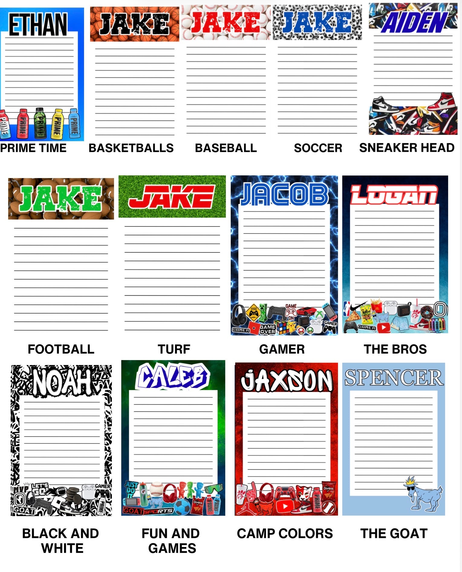 Personalized Lined Stationary