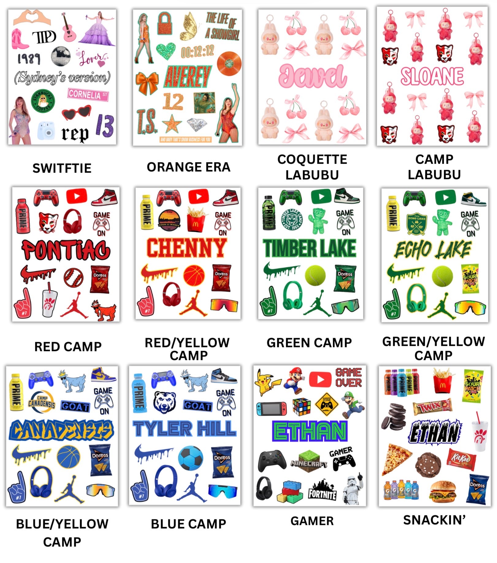 Removable Sticker Sheets