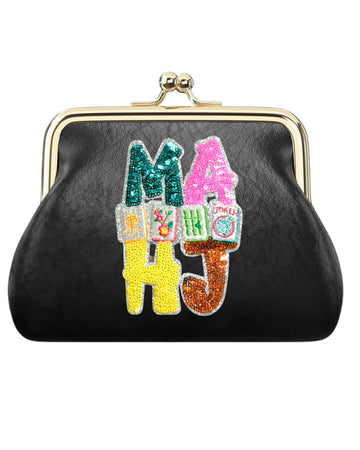 MAHJ Sequin Coin Purse | Beaded Mahjong Clutch Wallet