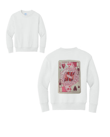 Queen of Hearts Sequin Sweatshirt | Playing Card Graphic Pullover